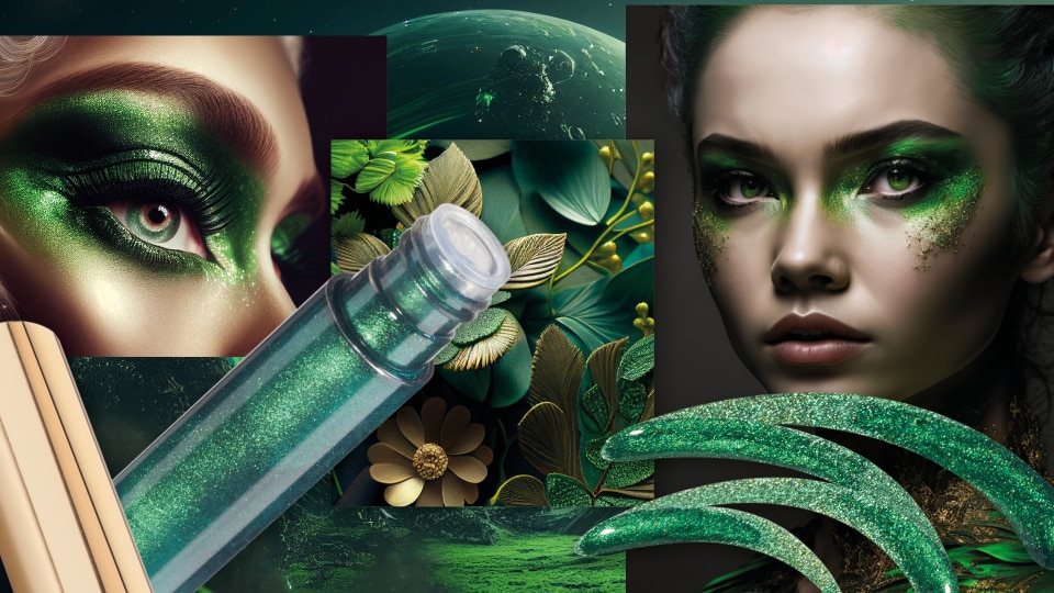 珠光粉Ronaflux® Specular Green 效果与应用灵感